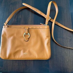 Lauren Ralph Lauren Tan Leather Crossbody Bag